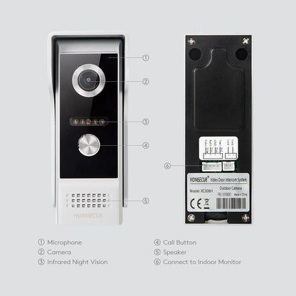 HOMSECUR 7" WIFI HD Video Door Phone Intercom Doorbell Tuya App Remote Control Door Unlock Auto Recording