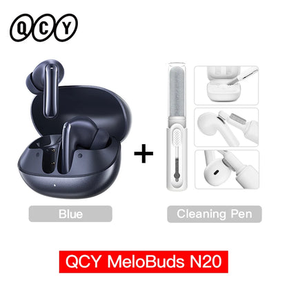 QCY MeloBuds N20 Adaptive Hybrid Noise Cancelling Earbud Wireless Bluetooth 6.0 Headphone 6 Mics Clear Call HT20 Earphone 40Hrs