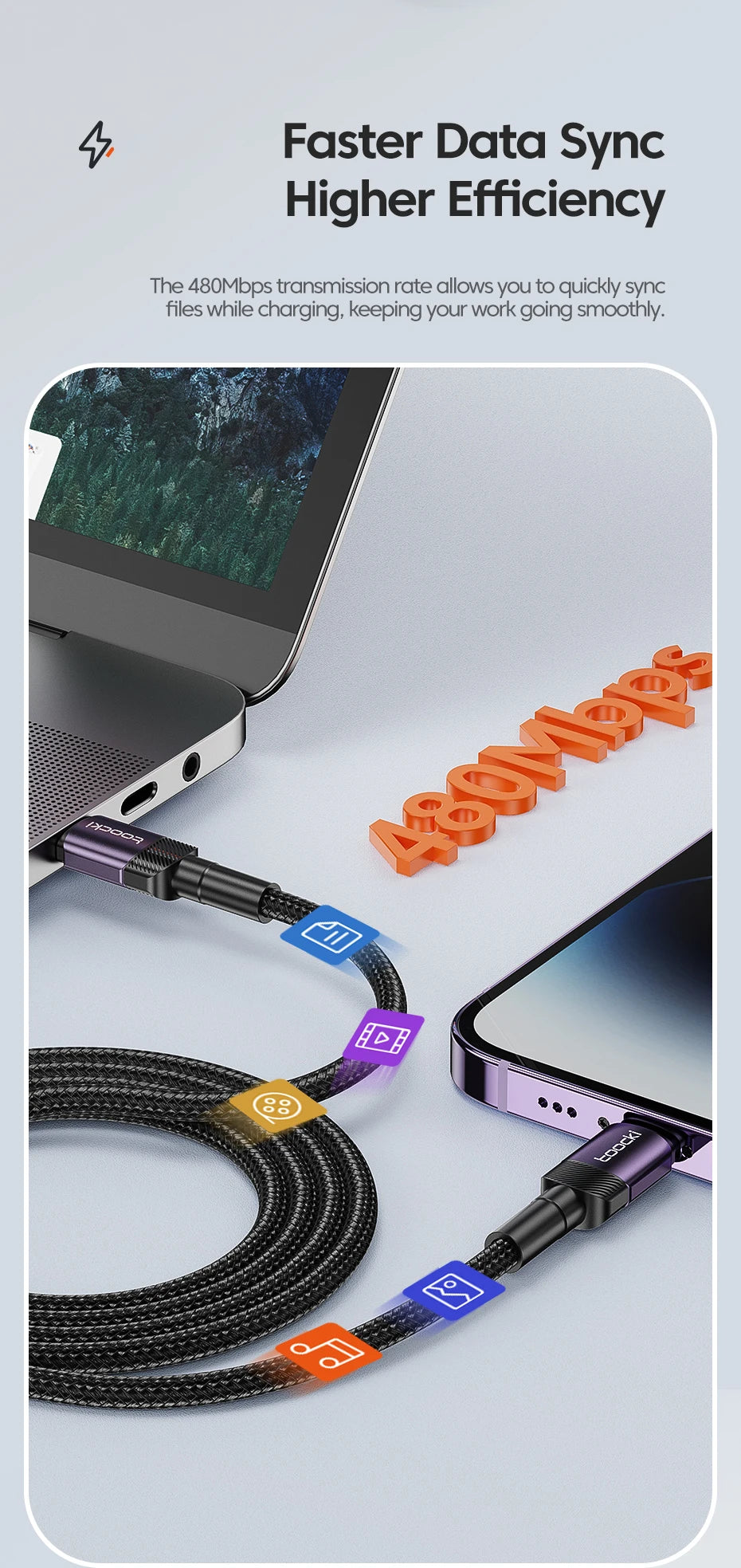 Toocki PD 20W USB C To Lightning Cable For iPhone 14 13 12 11 Pro XS 8 Type C To Lightning Cable Data Wire Fast Charging Cable