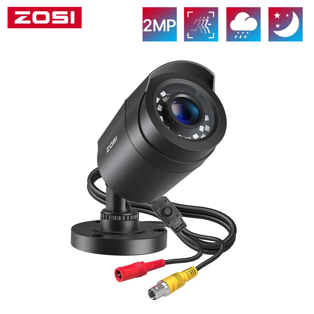 ZOSI 2.0MP 1080p Outdoor Indoor Security Camera 4-in-1 TVI/CVI/AHD/CVBS CCTV Camera for Analog Home Surveillance DVR System