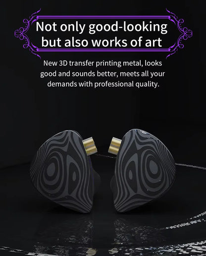 CVJ Night Elf IN Ear Monitors Earphones DLC 3DD Dual-Channel Three-unit HIFI IEM With QDC Silver-Plated Cable 3.5mm Metal Plug