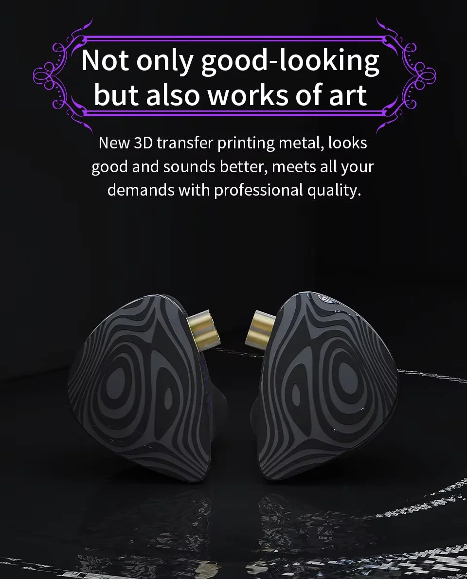 CVJ Night Elf IN Ear Monitors Earphones DLC 3DD Dual-Channel Three-unit HIFI IEM With QDC Silver-Plated Cable 3.5mm Metal Plug