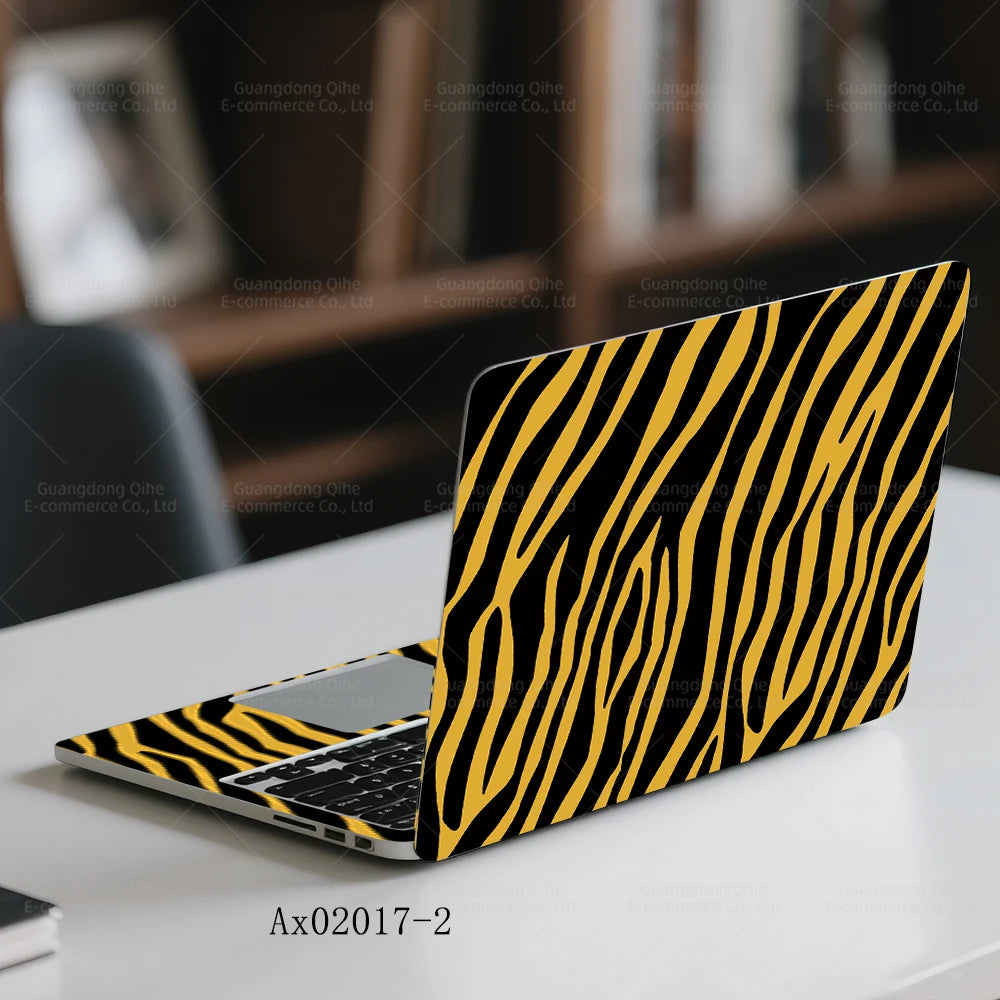 2 pcs Aesthetic Light Leopard Laptop Stickers Set Self-Adhesive Removable Laptop Covers for MacBook Notebook Protective Skins
