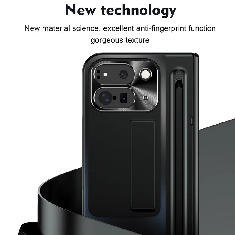 For Google Pixel 10 9 11 Pro Fold Case With Hinge Protection & Stylus Pen & Foldable Bracket & Screen Protector PhoneCover Shell