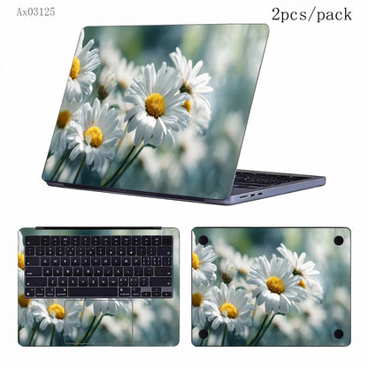 Pink Flower Laptop Stickers Self Adhesive Waterproof Anti Scratch Notebook Cover for Device Notebook MacBook Protective Skins