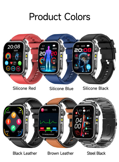 2026 New Health Smart Watch Laser Therapy Reduce Three Highs Blood Oxygen Pressure Uric Acid Blood Lipid ECG Smartwatch For Man