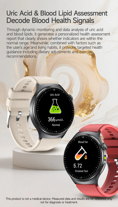 2026 New Accurate Diagnosis ECG Smart Watch Body Fat Blood oxygen BP Health Sport HD AMOLED Screen call Smart watch Men Women