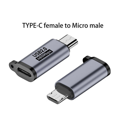 Micro USB To Type C Adapter Mini USB To USB C 480Mbps Fast Data Charging Connector USBC To Lightning Adapter For iphone Android