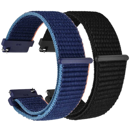 WOCCI 2PCS Nylon Watch Strap for smart watch 18mm 20mm 22mm bracelet belt for men women with hook and loop fastener watchband