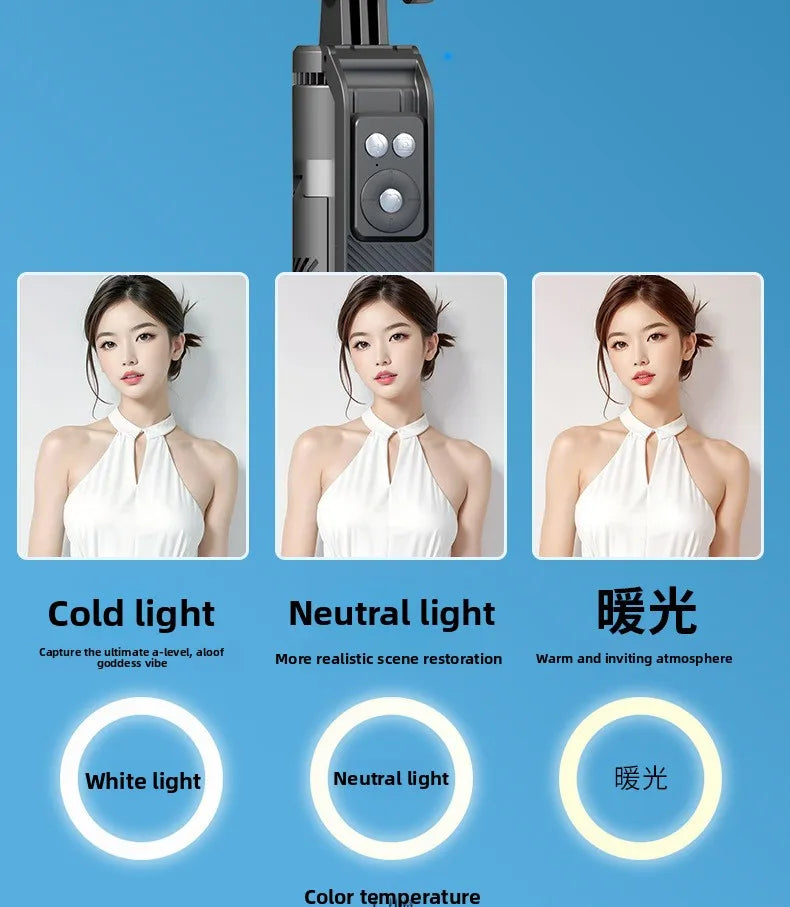 A14 Bluetooth Selfie Stick 1.8M Aluminum Alloy Tripod Stand with One-Key Pop-Up for Phone Live Streaming and Photography