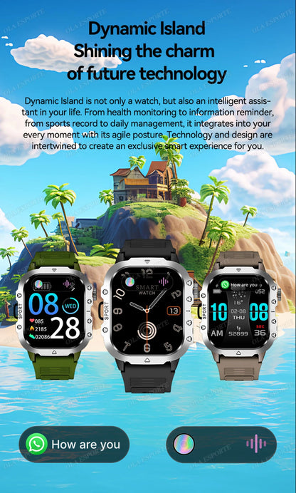 2026 New Rugged Military GPS Smart Watch Men Bluetooth Call Health Monitoring Sports 5ATM Waterproof Smartwatches Man Pk HT30