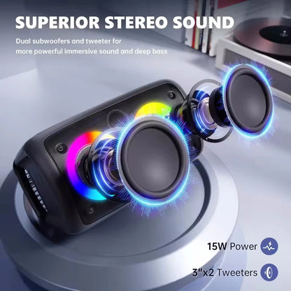 Wireless Karaoke Bluetooth Speaker Subwoofer Portable With Microphone Radio FM Lamp Machine Sound Box Music LED TWS Caixa De Som