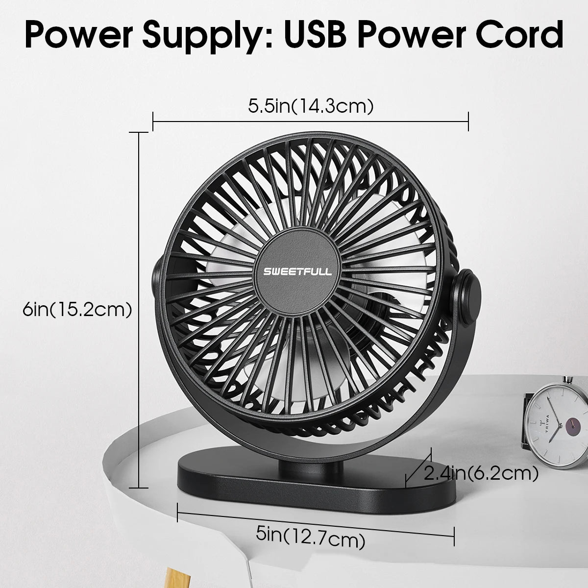 USB Fan Portable Desktop Wall Mounted Mini Electric Fan Mute 3 Speed Adjustment Air Circulator For Home Desk Office