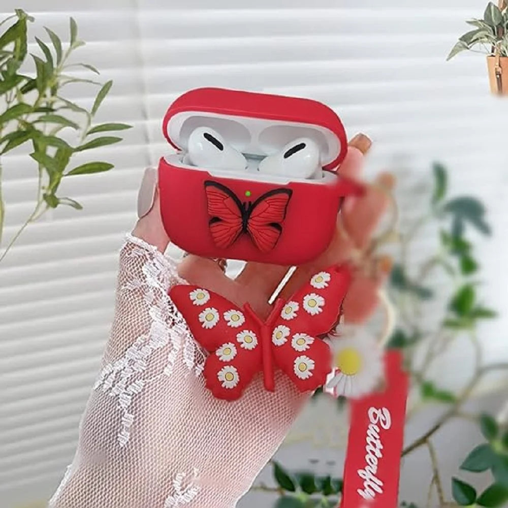 Airpods Pro2 Generation Protective Case 2023 Cute Cartoon 3d Butterfly Charm Soft Silicone