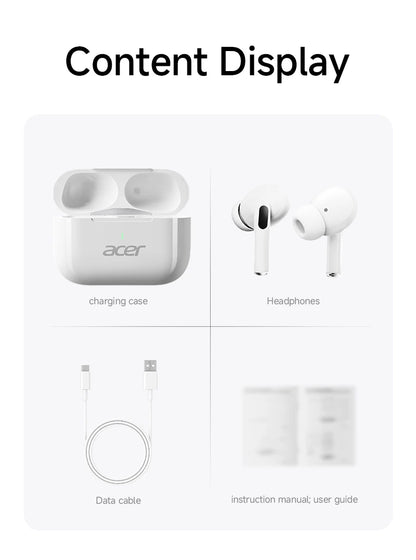 Acer Ohr803 Wireless Earphones, In-Ear Bluetooth 6.0, Stable Transmission, Noise Reduction for Calls, High-Definition Stereo Sound Quality, Suitable for Use during Sports, Running, and Cycling