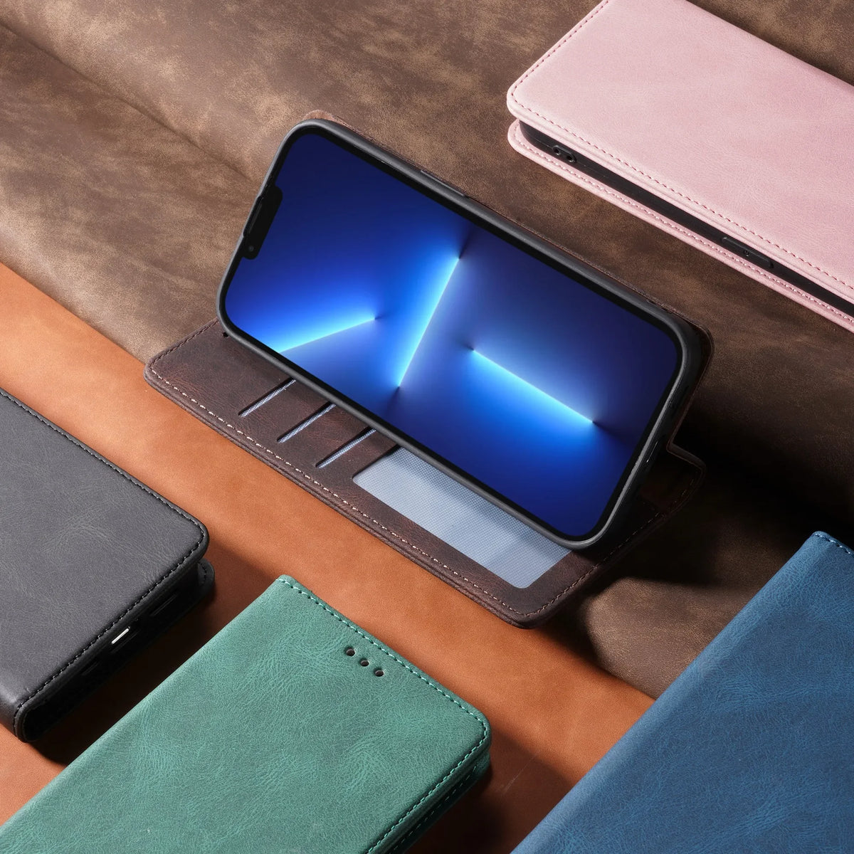 Flip Wallet Case For iPhone 18 17e 16 15 14 13 12 11 17 Pro Max Mini 16e XS Max X XR 8 7 Plus SE Card Holder Protect Cover Funda