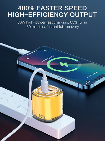 30W USB Type C Charger 2 In 1 Fast Charging Mobile Phone Adapter For iPhone Samsung Xiaomi Huawei PD Quick Charge Wall Charger
