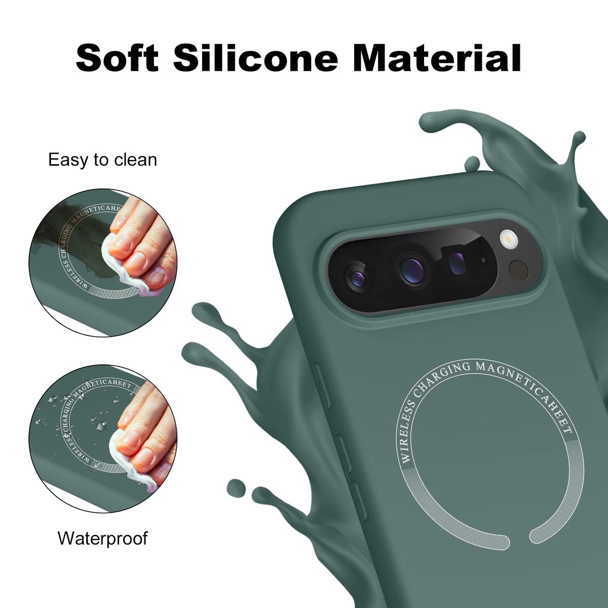 Simple Style Original Liquid Silicone Wireless Charge Case For Google Pixel 10 9 Pro XL 8 7 6 A/Pro Silky Touch Shockproof Cover