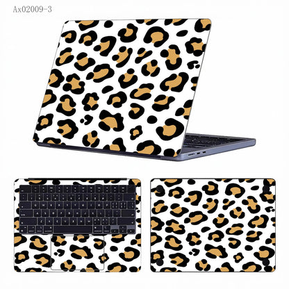 2 pcs Aesthetic Light Leopard Laptop Stickers Set Self-Adhesive Removable Laptop Covers for MacBook Notebook Protective Skins