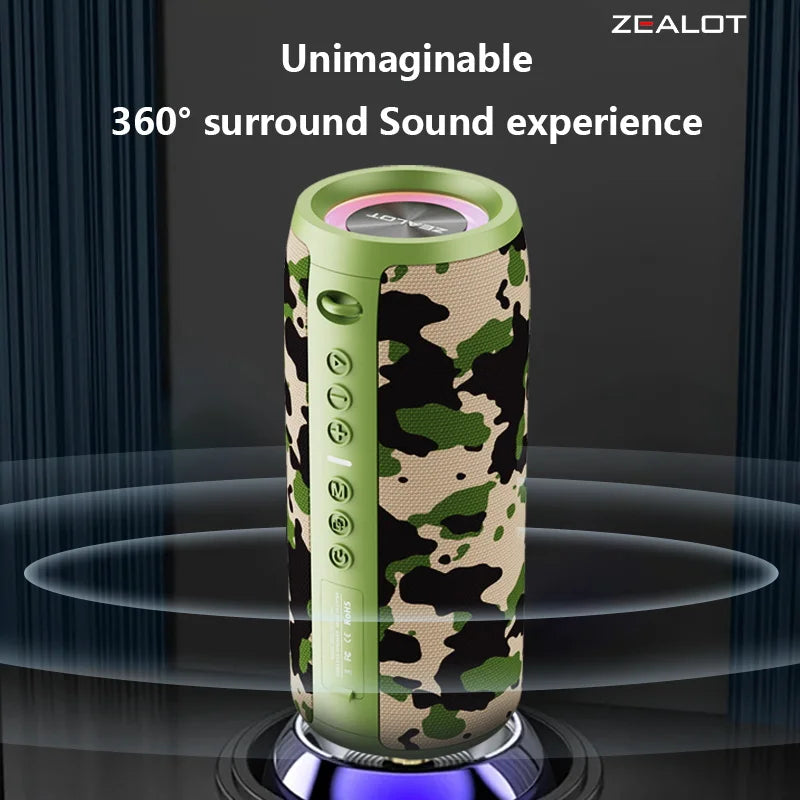 ZEALOT S51 Pro 40W Wireless Speakers, Outdoor Portable Subwoofer Speaker, 5200mAh Battery, 24 Hours Playtime Loud Stereo.