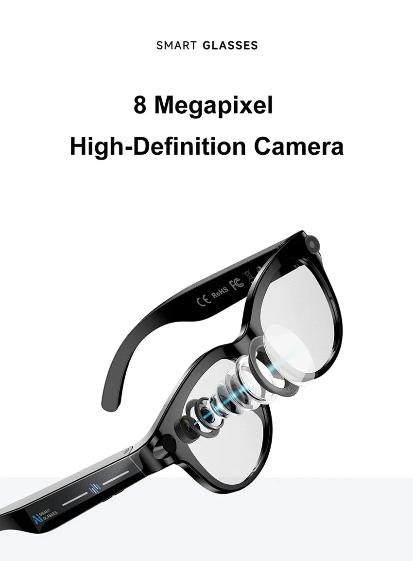 2026 AI Smart Glasses 8K Remote Control Touch Photo Camera Recording Voice Assistant Translator Wireless Bluetooth Sunglasses