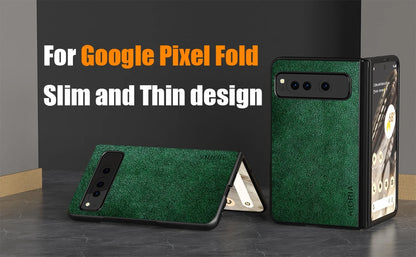 PU Leather Case for Google Pixel Fold 5G Simply Business Style Hard PC with PU 2in1 Material