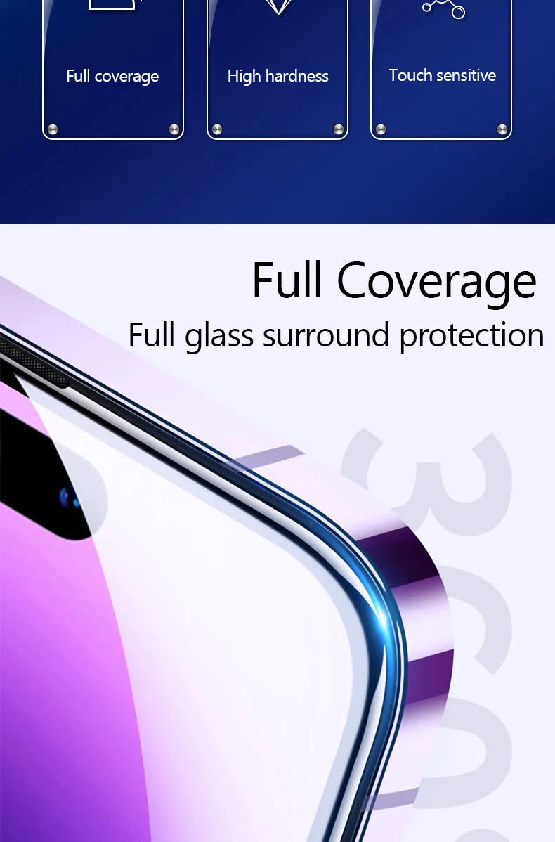 3PCS Tempered Glass For iPhone 12 13 11 14 Pro Max Plus 13 Mini Screen Protector For iPhone 15 16 17 Pro Max 17 Air 16E Glass