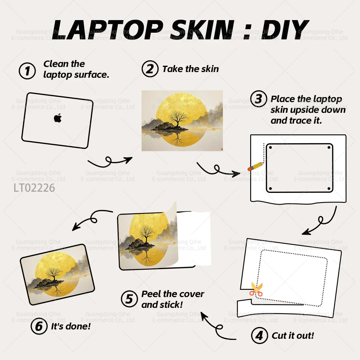 2 PCS Removable Flower Stickers for Laptop PVC Aesthetic Decals Self-Adhesive Peel Off No Residue Tablet Skin MacBook Skin