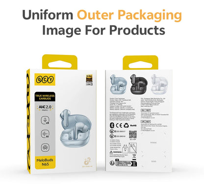 QCY HT21 Wireless Earphones Melobuds N65 -60dB AI Adaptive ANC Earbuds Bluetooth 6.0 LDAC Hi-Res Audio 8 Mics 50Hrs Headset