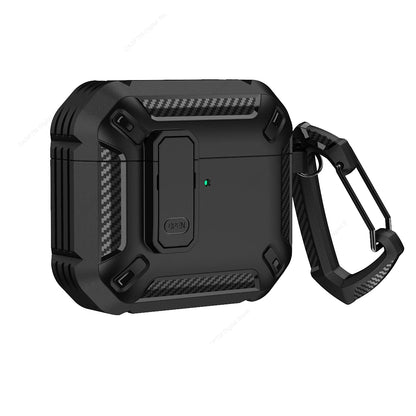 Security Lock Case For AirPods 4 4th Gen Cover TPU PC Protective Cases For Apple AirPods 5 Fundas Earphone Accessories With Hook
