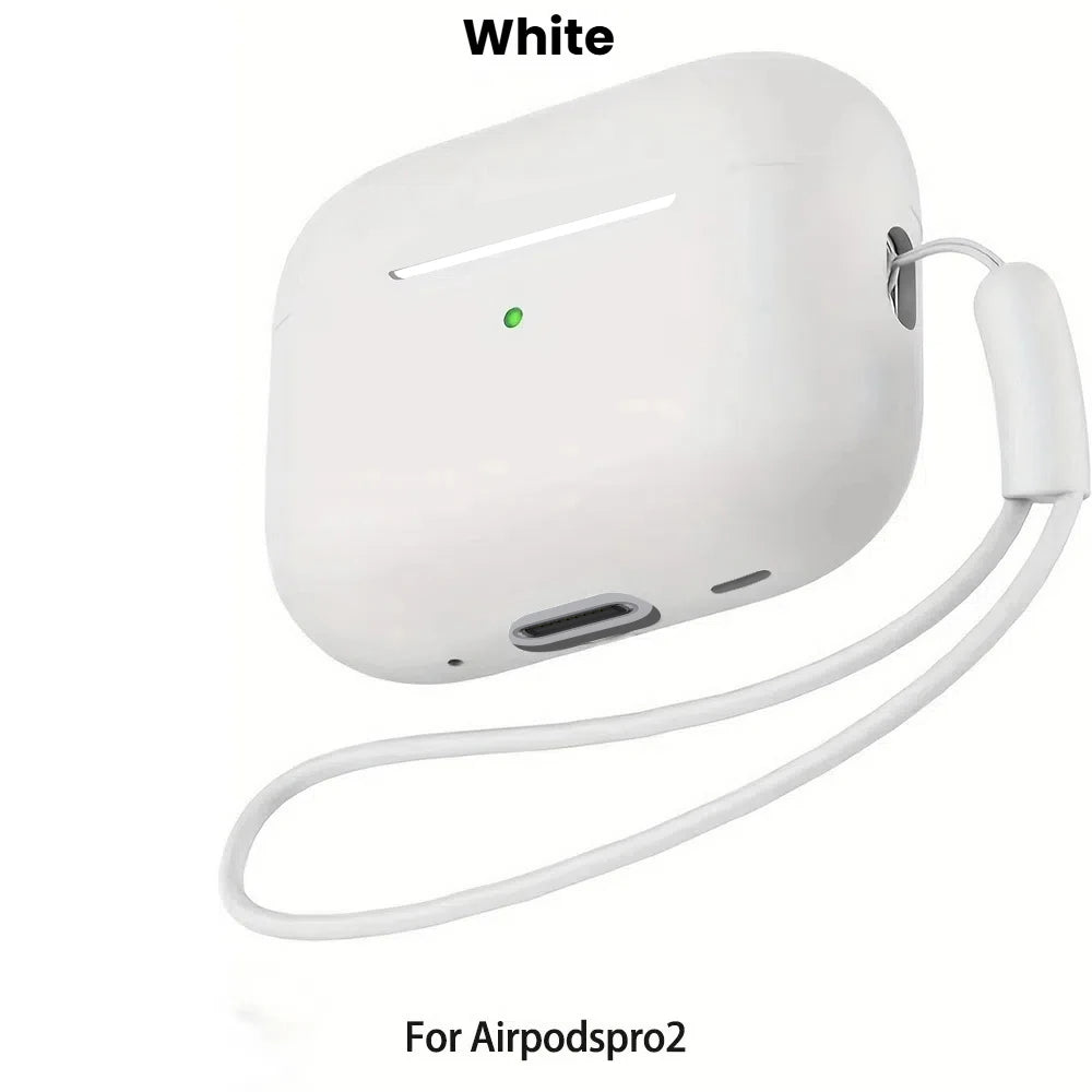 For AirPods Pro 2 2nd Case Cover With Lanyard Soft Silicone Protective Cases For Apple AirPods Pro2 Air Pod Pro2 Gen Coque Funda