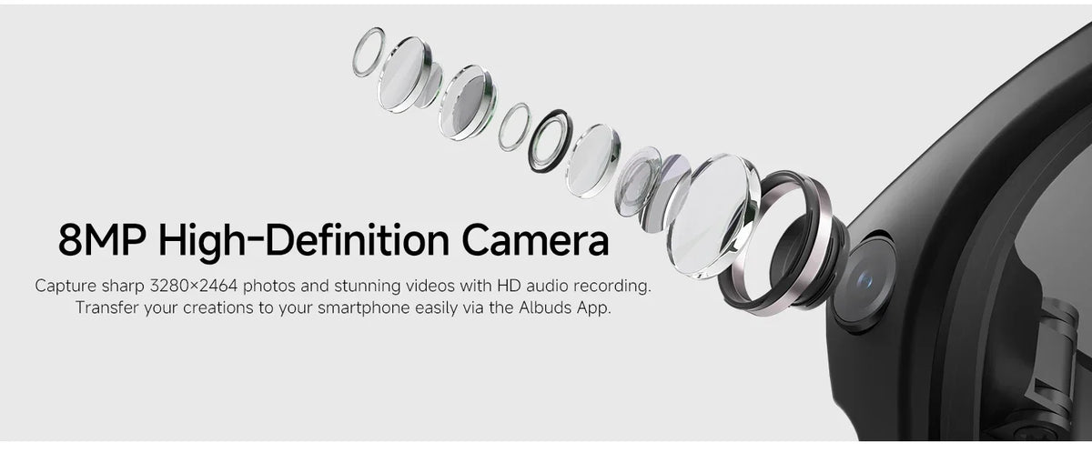 New HD5-ultra AI Smart Glasses AI Real-time Translation 800W Pixel Camera Photo Video Recording 300 Mah Smart Glasses 2026