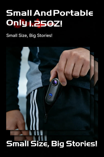 4K HD Mini Vlog Camera with WiFi Wireless Portable Action Body Cam for Sports Travel Photography Pocket Sized Video Recorder