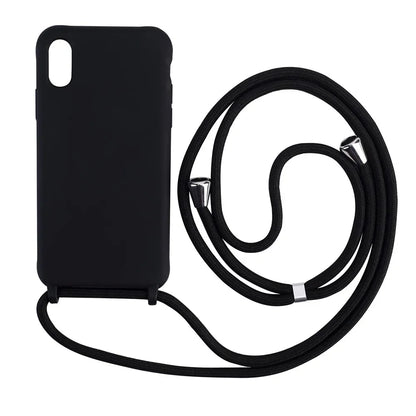 Strap Cord Silicone Phone Case For Samsung S22 S21 S23 S24 Ultra S20 FE S10 Plus Note 20 Plus Crossbody Necklace Lanyard Cover