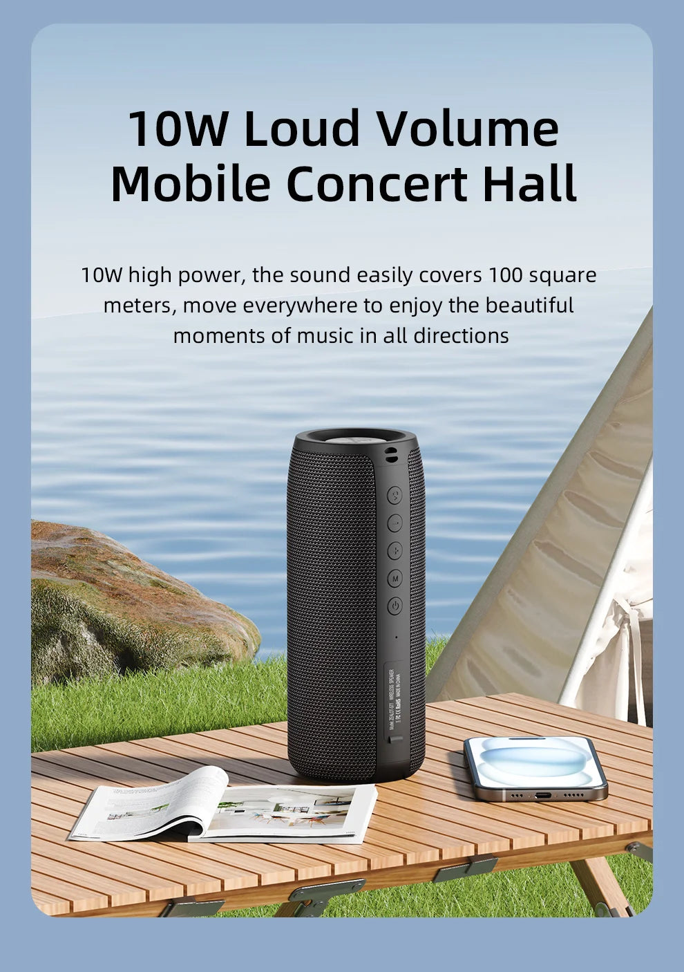 ZEALOT-S51 Powerful Bluetooth Speaker Bass Wireless Speakers Subwoofer Waterproof Sound Box Support TF, TWS, USB Flash Drive