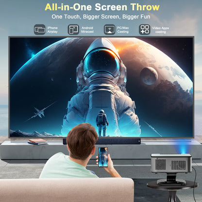 HORLAT 3200Ansi Lumens 4K Full HD Projector T10ULTRA 2G 32G Home Theater WiFi Android 14 Portable Smart TV Cinema Beam Projector