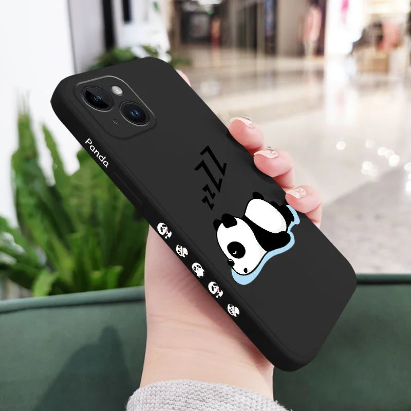Sleepy Panda Phone Case For iPhone 16 16e 15 14 13 12 11 Pro Max Mini X XR XS SE2020 8 7 Plus 6 6S Plus Cover