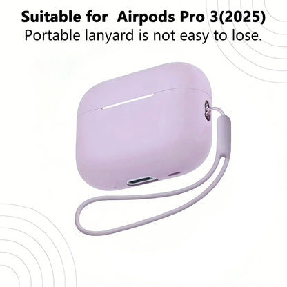For Airpods 3 Pro Crystal Clear Simple and Transparent Earphone Case with Lanyard Strap Accessories Cover