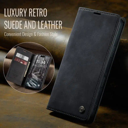 Leather Case For iPhone 17 16 15 14 13 12 11 18 Pro Max Air 16E X XR XS Max SE 2020 6 6s 7 8 Plus Luxury Magnetic Phone Cover