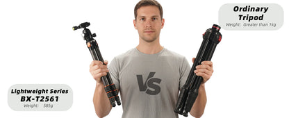 BESnfoto BX-T2561 Carbon Fiber Camera Tripod, Ball Head with Phone Holder & Carry Bag, Professional Travel Photo Tripod