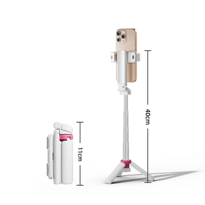 Wireless Foldable Selfie Stick & Phone Stand - 4-in-1 Mini Aluminum Alloy Gimbal Holder, Compact Design for Travel & Smartphones