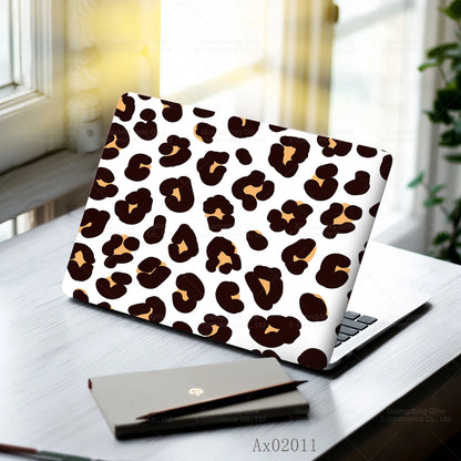 2 pcs Aesthetic Light Leopard Laptop Stickers Set Self-Adhesive Removable Laptop Covers for MacBook Notebook Protective Skins