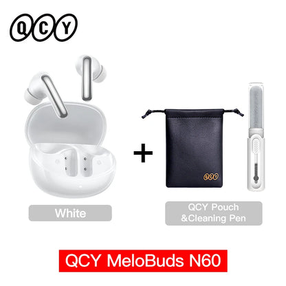 QCY BH25HT19A MeloBuds N60 Hybrid ANC Wireless Bluetooth 6.0 Earbuds LDAC Hi-Res Audio Dual Driver Headphone Bass Boost Earphone