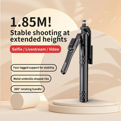 FANGTUOSI Long 185cm 360 Rotation Stabilizer, Selfie Stick Tripod for Smartphone Camera With Bluetooth Shutter for Live Video