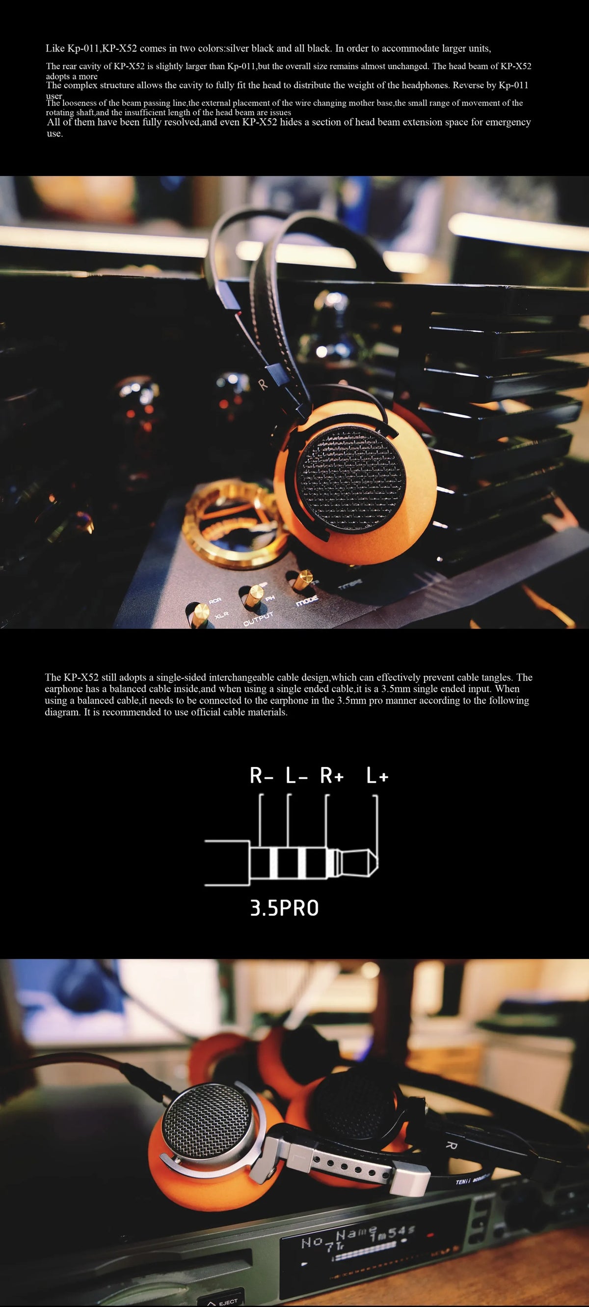 Tenii KPX52 Vintage Retro Over-Ear Headphones 52mm Dynamic Bass Music Monitor Classic Stereo Headset for Audio Enthusiasts