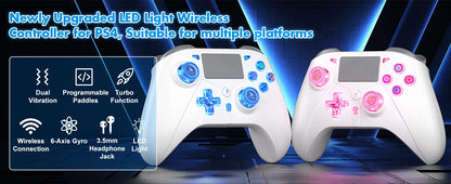 Wireless Controller for PlayStation 4/PS4 Pro/Slim/PS3/PC/IOS/Switch Gamepad Turbo Dual Shock Vibration 6Axis Gyro Game Joystick