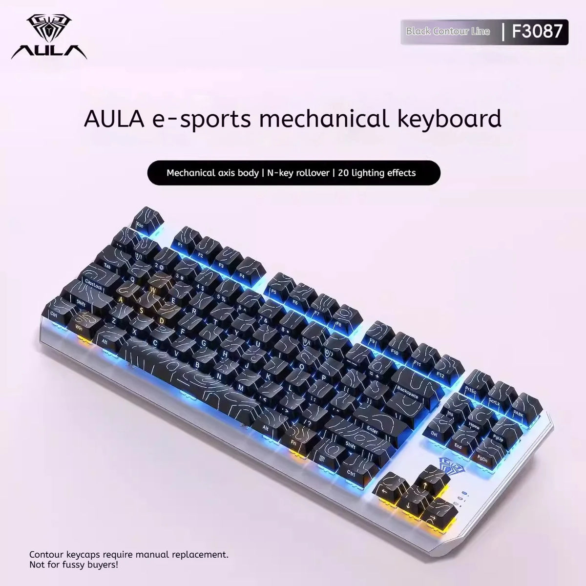 AULA F3087 Pro/F3087 Mechanical Keyboard 75% Layout Backlight Wired Full Key No Punch for Office E-Sport Gaming Keyboard