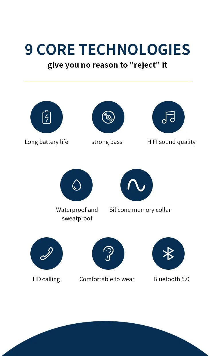 9D Bluetooth Earphones Wireless Headphones Magnetic Stereo Neckband Waterproof Sports Earbuds With Mic For iPhone Huawei OnePlus