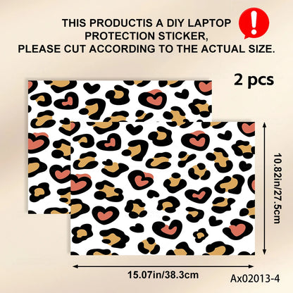 2 pcs Aesthetic Light Leopard Laptop Stickers Set Self-Adhesive Removable Laptop Covers for MacBook Notebook Protective Skins