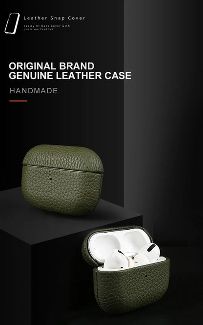 For Airpods Pro Case 100% Genuine Leather Case For Airpods 3 / 2 / Pro2 Protection Box Cases AirPods Case Cowhide Charging Box
